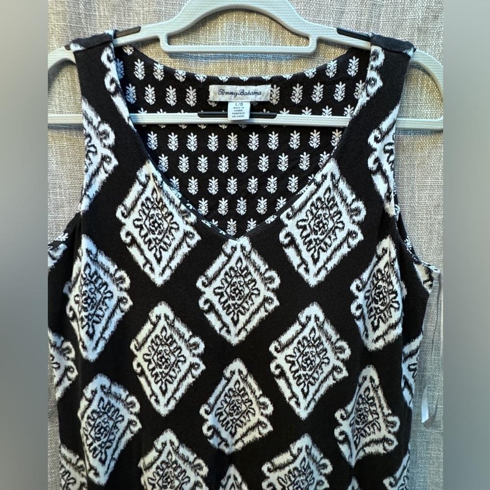 Tommy Bahama Women's Taj Tiles Maxi Dress, Black Sleeveless Asymmetrical size Lg - Picture 7 of 9